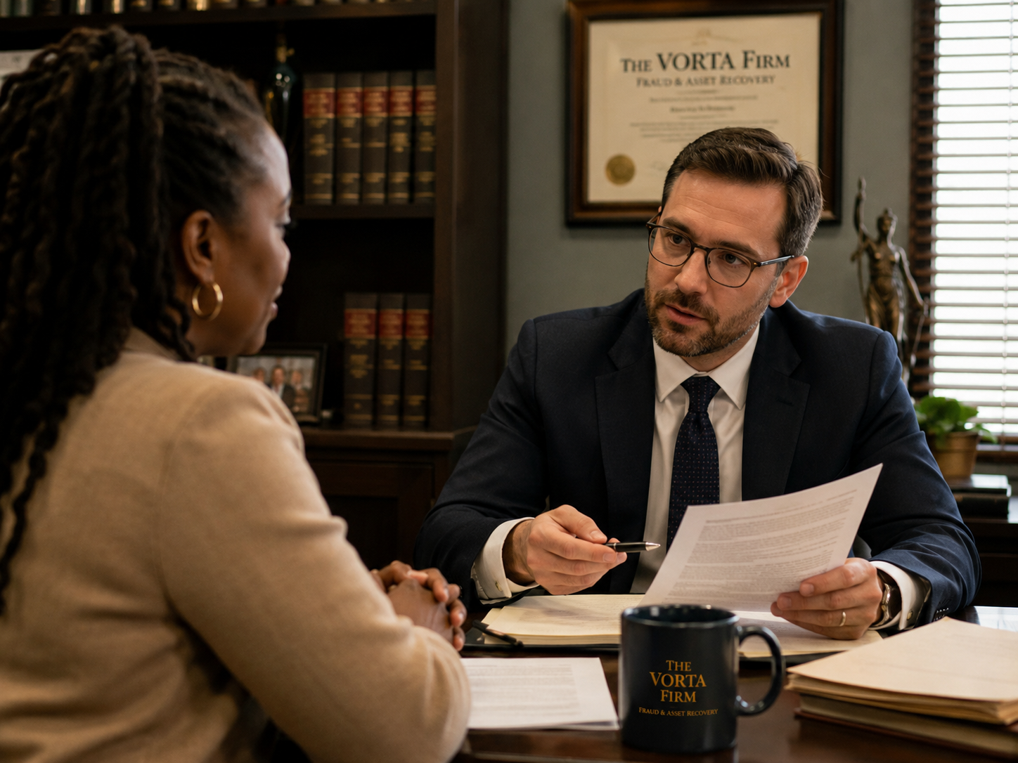 A confidential client consultation